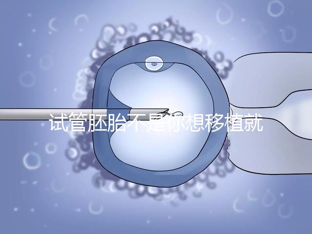試管胚胎不是你想移植就可以移動的，需要滿足這些條件！